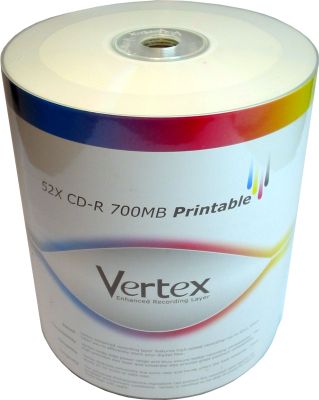Bulk CDR Media - 700Mb, Spindle, Printable (100Pk)