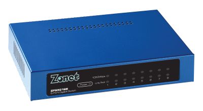 Zonet 8-Port Gigabit Switch - 10/100/1000 - Desktop
