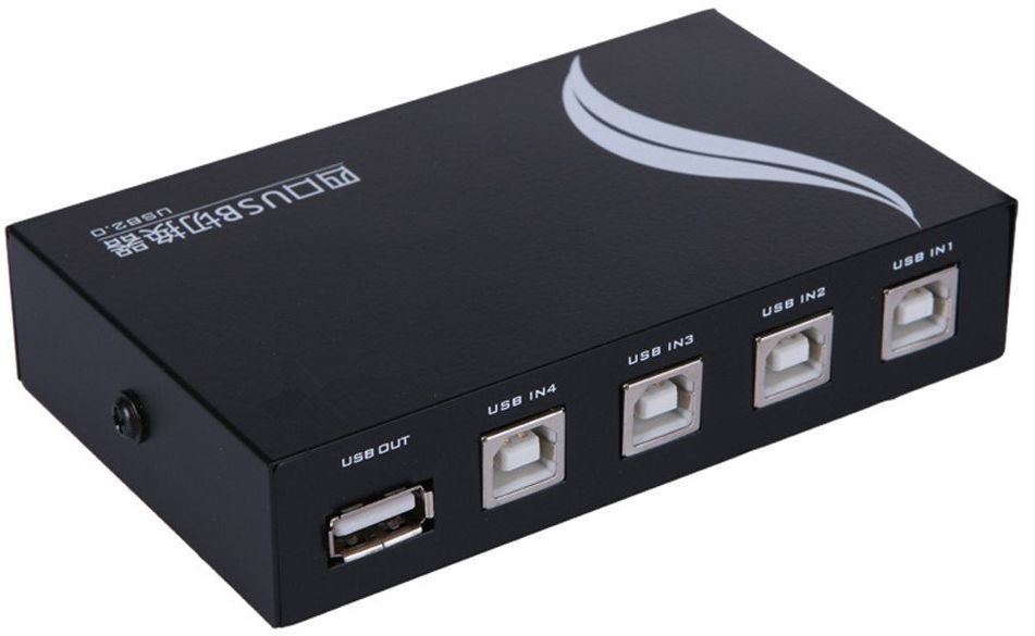 USB 4Port Sharing Switch Box.Share USB Device Printer/Scanner w/4 x PC